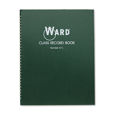 Ward® Class Record Book, Nine To 10 Week Term: Two-page Spread (38 Students), 11 X 8.5, Green Cover freeshipping - TVN Wholesale